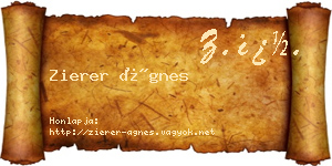 Zierer Ágnes névjegykártya